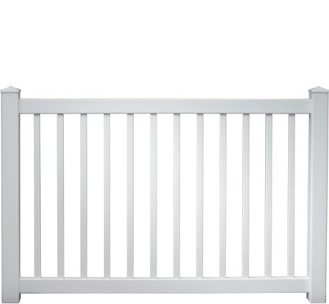 Rendering of a Vinyl Closed Picket Fence Panels from Fence Supply Company Serving Southwest Florida, Central Florida, & South Florida
