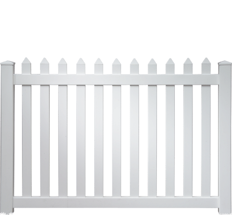 Rendering of a Vinyl Open Picket Fence from Fence Supply Company Serving Southwest Florida, Central Florida, & South Florida