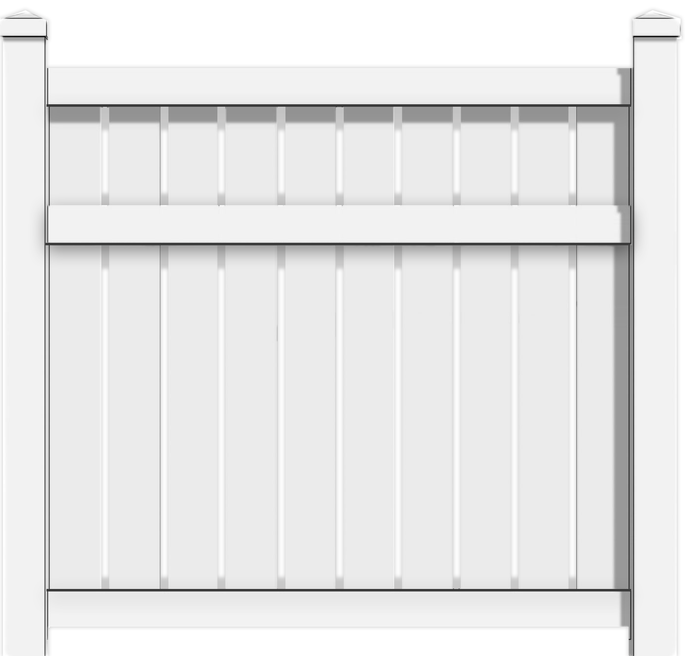 Rendering of a Standard Vinyl Semi-Privacy Fence from Fence Supply Company Serving Southwest Florida, Central Florida, & South Florida
