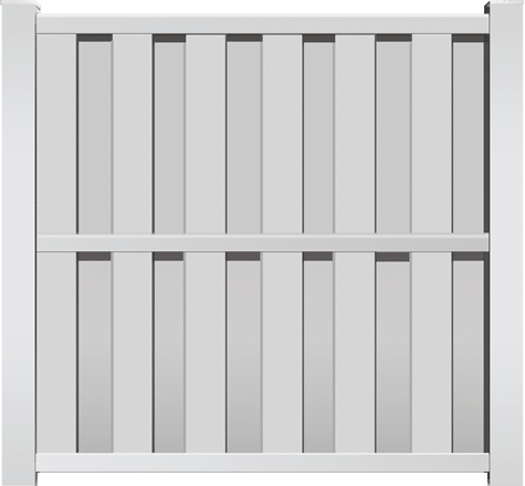 Rendering of a Vinyl Shadowbox Fence from Fence Supply Company Serving Southwest Florida, Central Florida, & South Florida
