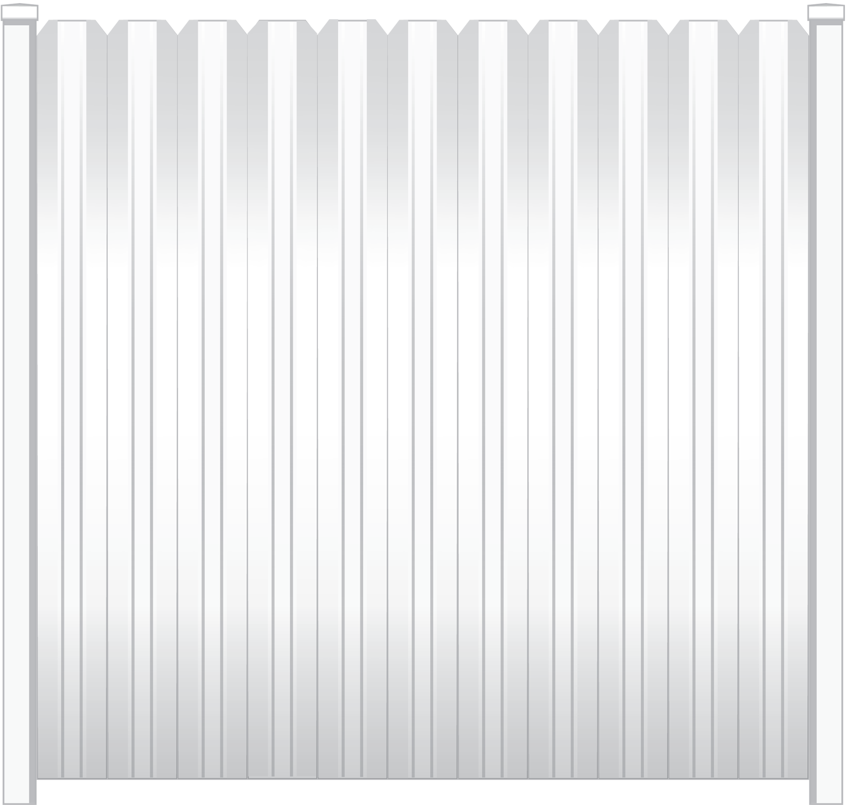 Rendering of a Standard Metal Privacy Fence from Fence Supply Company Serving Southwest Florida, Central Florida, & South Florida